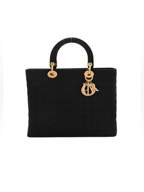 Dior Black Tote with Gold-Tone Signature Charms